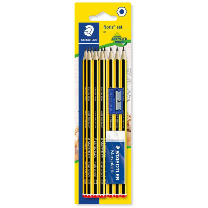 Staedtler Noris Pencils with Eraser & Sharpener - HB (Pack of 10)