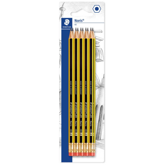 Staedtler Noris Pencil with Eraser Tip - HB (Pack of 10)