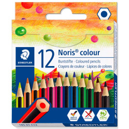 Staedtler Noris Half Length Colouring Pencils - Assorted Colours (Pack of 12)