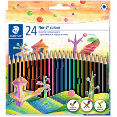 Staedtler Noris Colour Pencils - Assorted Colours (Wide Pack of 24)