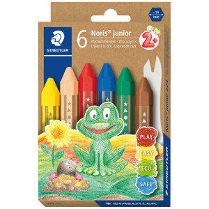 Staedtler Noris Junior Wax Crayons - Assorted Colours (Pack of 6)