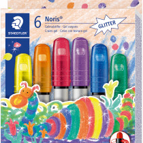 Staedtler Noris Gel Twist Crayons - Glitter - Assorted Colours (Pack of 6)