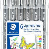 Staedtler Pigment Liner - 0.5mm - Assorted Fun Colours (Wallet of 6)