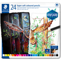 Staedtler Super Soft Colouring Pencils - Assorted Colours (Tin of 24)