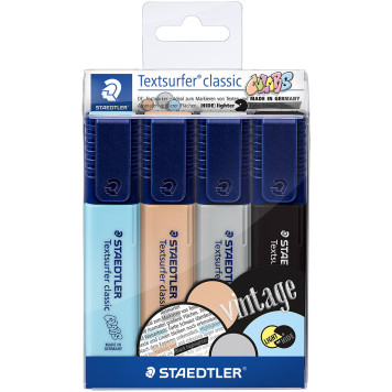 Staedtler Textsurfer Highlighter - Assorted Colours (Wallet of 4)