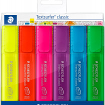 Staedtler Textsurfer Classic Highlighter - Assorted Colours (Wallet of 6)