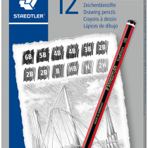 Staedtler Tradition Sketching Pencil Set - Assorted Degrees (Pack of 12)