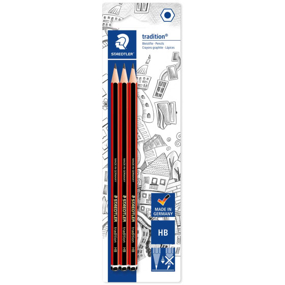 Staedtler Tradition Pencils - HB (Pack of 3)