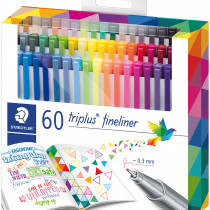 Staedtler Triplus Fineliner Pens - Assorted Colours (Pack of 60)