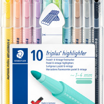 Staedtler Triplus Textsurfer Highlighter - Assorted Pastel Colours (Wallet of 10)