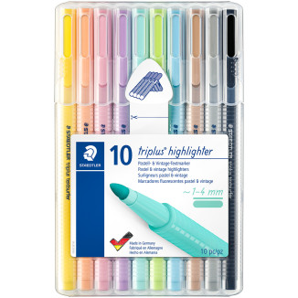 Staedtler Triplus Textsurfer Highlighter - Assorted Pastel Colours (Wallet of 10)