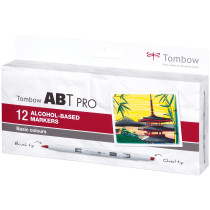 Tombow ABT PRO Markers - Basic Colours (Pack of 12)