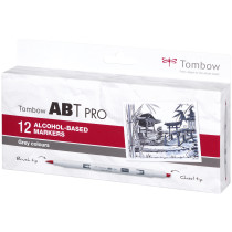 Tombow ABT PRO Markers - Grey Colours (Pack of 12)