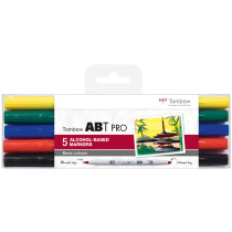 Tombow ABT PRO Markers - Basic Colours (Pack of 5)