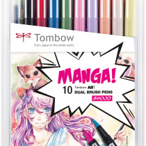 Tombow ABT Dual Brush Pens - Manga Shojo Colours (Pack of 10)