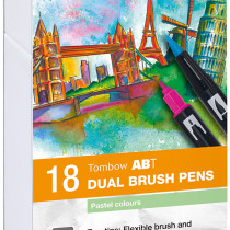 Tombow ABT Dual Brush Pens - Pastel Colours (Pack of 18)
