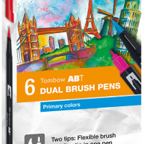 Tombow ABT Dual Brush Pens - Primary Colours (Pack of 6)