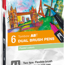 Tombow ABT Dual Brush Pens - Pastel Colours (Pack of 6)