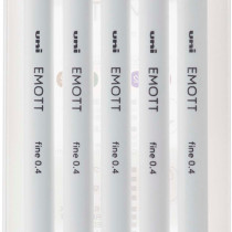 Uni-Ball PEM-SY Emott Fineliner Pens - Vintage Colours (Pack of 5)
