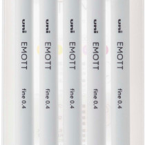Uni-Ball PEM-SY Emott Fineliner Pens - Retro Colours (Pack of 5)