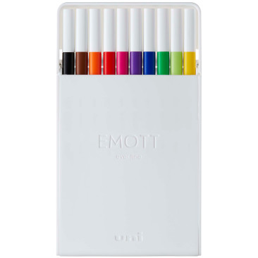 Uni-Ball PEM-SY Emott Fineliner Pens - Set No.1 (Pack of 10)