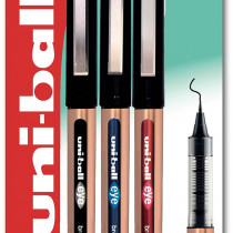 Uni-Ball UB-150-10 Eye Broad Rollerball Pens - Assorted Colours (Blister of 3)