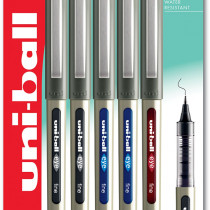 Uni-Ball UB-157 Eye Medium Liquid Ink Rollerball Pens - Assorted Colours (Blister of 5)