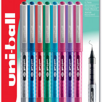 Uni-Ball UB-157 Eye Medium Liquid Ink Rollerball Pens - Assorted Colours (Blister of 8)