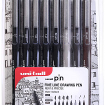 Uni-Ball Pin Drawing Pens - Assorted Colours (Pack of 8)