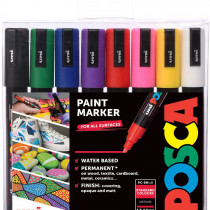 POSCA PC-5M Medium Bullet Tip Marker Pens - Starter Colours (Pack of 8)