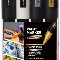 POSCA PC-5M Medium Bullet Tip Marker Pens - Mono Tone Colours (Pack of 4)