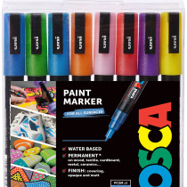 POSCA PC-3M Fine Bullet Tip Marker Pens - Sparkling Colours (Pack of 8)
