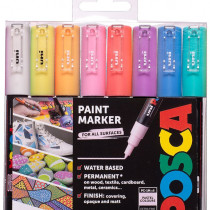 POSCA PC-1M Extra-Fine Bullet Tip Marker Pens - Pastel Colours (Pack of 8)