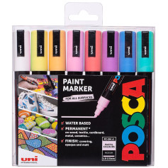 POSCA PC-5M Medium Bullet Tip Marker Pens - Pastel Colours (Pack of 8)