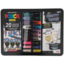 POSCA Graffiti Tag Paint Marker Set - Assorted Colours  - Tin of 20 (Limited Edition)