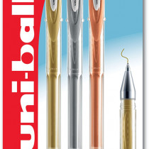 Uni-Ball UM-120NM Signo Gel Ink Rollerball Pens - Decorative Colours (Pack of 3)