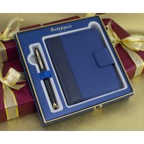 Waterman Carene Fountain Pen - Black Sea Gold Trim in Luxury Gift Box with Free Personal Organiser