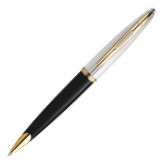 Waterman Carene Ballpoint Pen - Deluxe Black & Silver Gold Trim