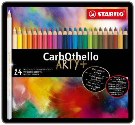 STABILO Carbothello Colouring Pencils - ARTY- Assorted Colours (Tin of 24)