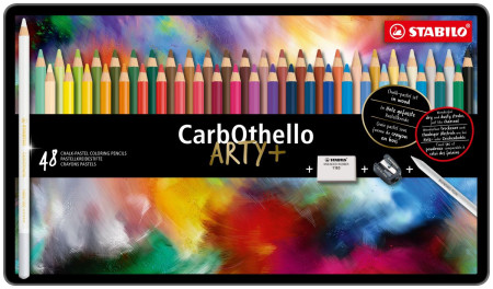 STABILO Carbothello Colouring Pencils - ARTY -Assorted Colours (Tin of 48)