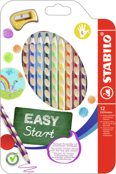 STABILO EASYcolors Colouring Pencil - LH - Wallet of 12 - Assorted Colours