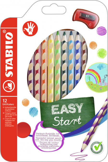 STABILO EASYcolors Colouring Pencil - RH - Wallet of 12 - Assorted Colours