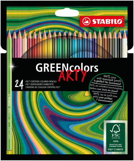 STABILO GREENcolors ARTY Colouring Pencil - Wallet of 24 - Assorted Colours