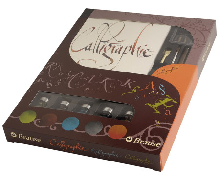 Brause Calligraphy Gift Set with Notebook & Ink Bottle