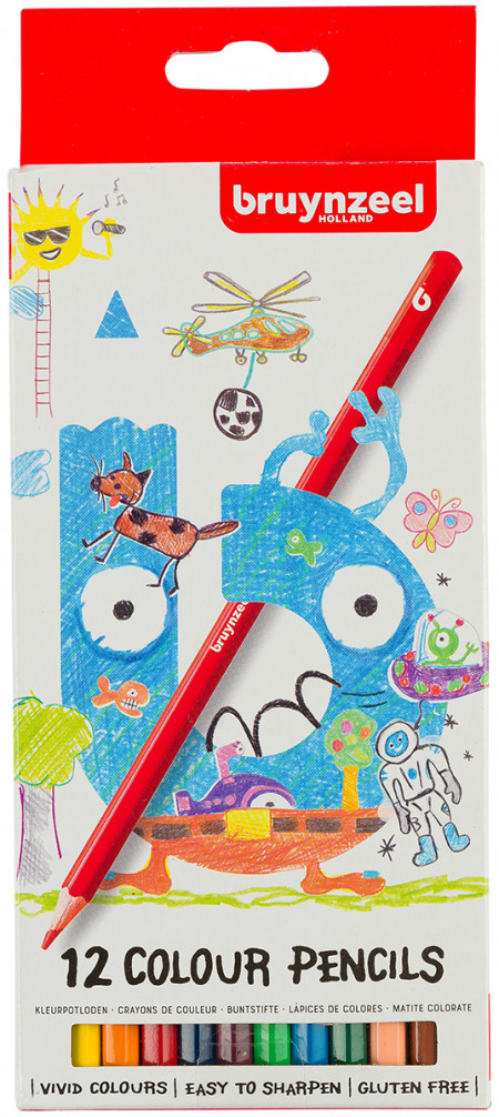 Bruynzeel Kids Colouring Pencils - Assorted Colours (Pack of 12)