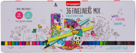 Bruynzeel Fineliner Pens - Assorted Colours (Pack of 36)