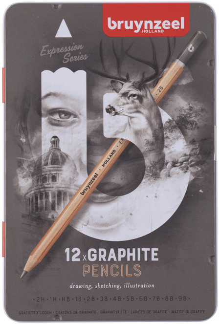 Bruynzeel Expression Graphite Pencils - Assorted Grades (Tin of 12)