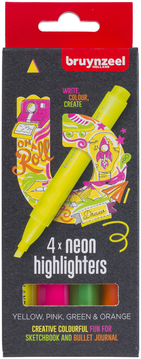 Bruynzeel Highlighters - Neon Colours (Pack of 4)