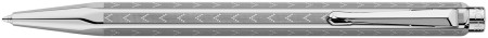 Caran d'Ache Ecridor Ballpoint Pen - 'Chevron' Silver Plated