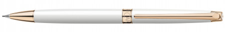 Caran d'Ache Léman Slim Mechanical Pencil - 0.7mm - White Lacquer Rose Gold Trim